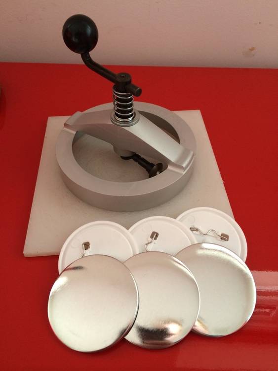 Badge making machine Lower Grange Farm